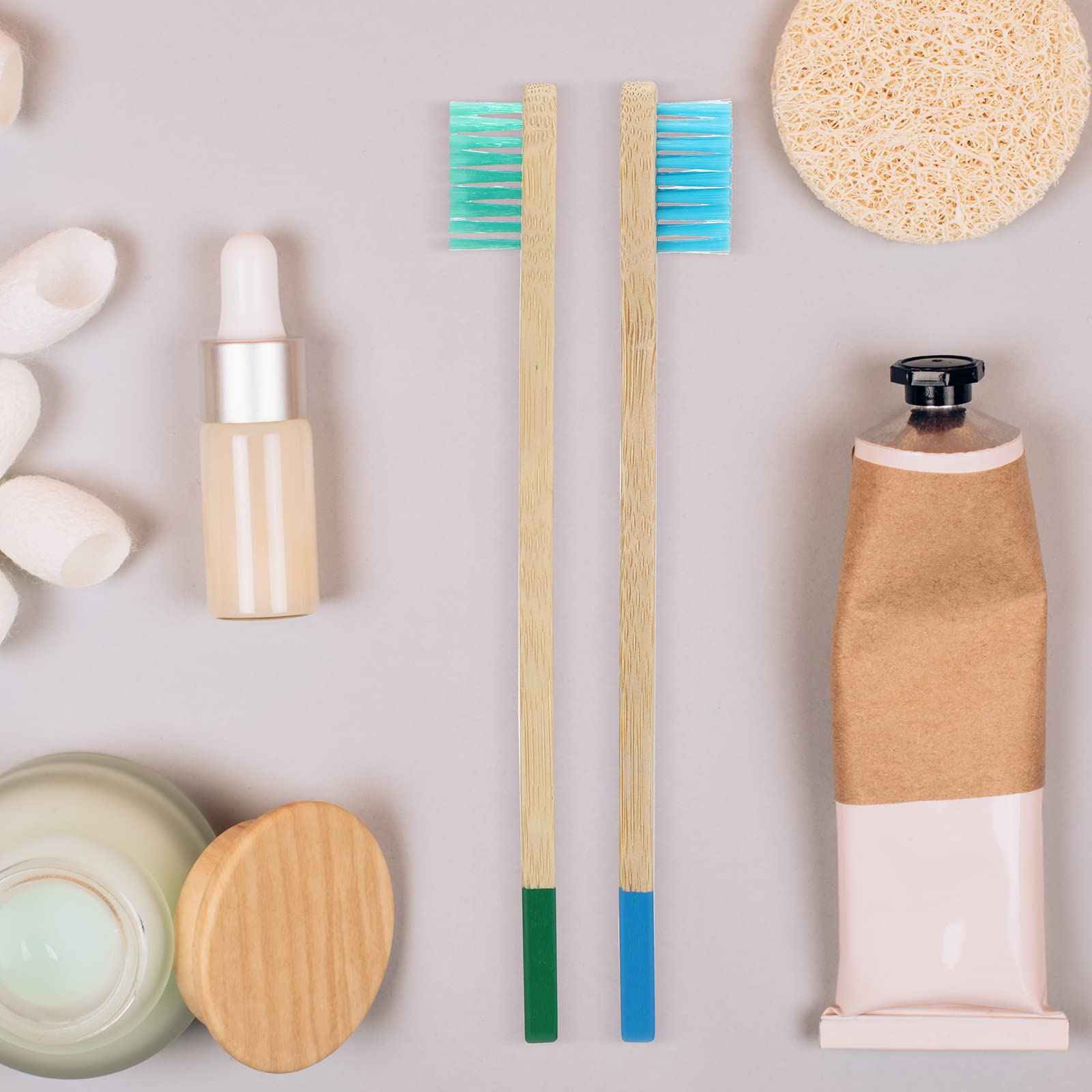 Heentan 40 Pieces Kids Bamboo Soft Bristles Toothbrushes Toddler Toothbrush Manual Travel Toothbrushes for Kids Children Home School Travel Teeth Oral Dental Care, 5.7 Inch, Individually Wrapped