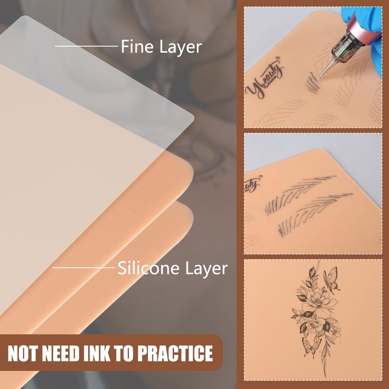 86PCS Complete Microblading Eyebrow Kit, Ybeauty Professional Eyebrow Mapping Kits, with 4PCS Makeup Ink, 8PCS Practice Skin, 30PCS Needles for Artists & Beginners Make Up Machine Supplies