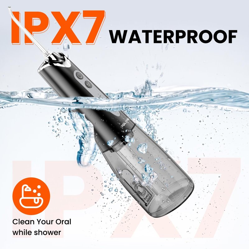 Water Dental Flosser Pick for Teeth: 300ML Portable Oral Irrigator, Rechargeable Travel Irrigation Cleaner Professional Electric Flossing Machine Power Flossers & Irrigator Accessories IPX7 Waterproof