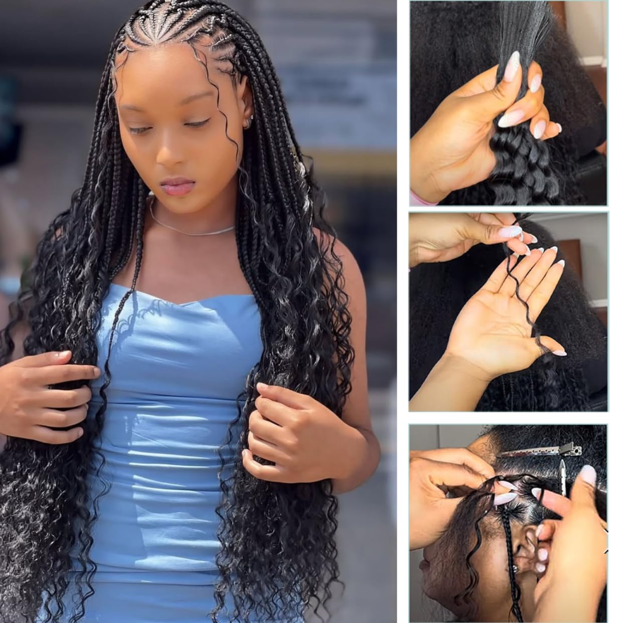 GoGobraids Human Braiding Hair Boho Braids Human Hair Water Wave Bulk Human Hair for Braiding No Weft Bundle Brazilian Virgin Curly Hair Extensions Natural Color 12 Inch 1pack/100g