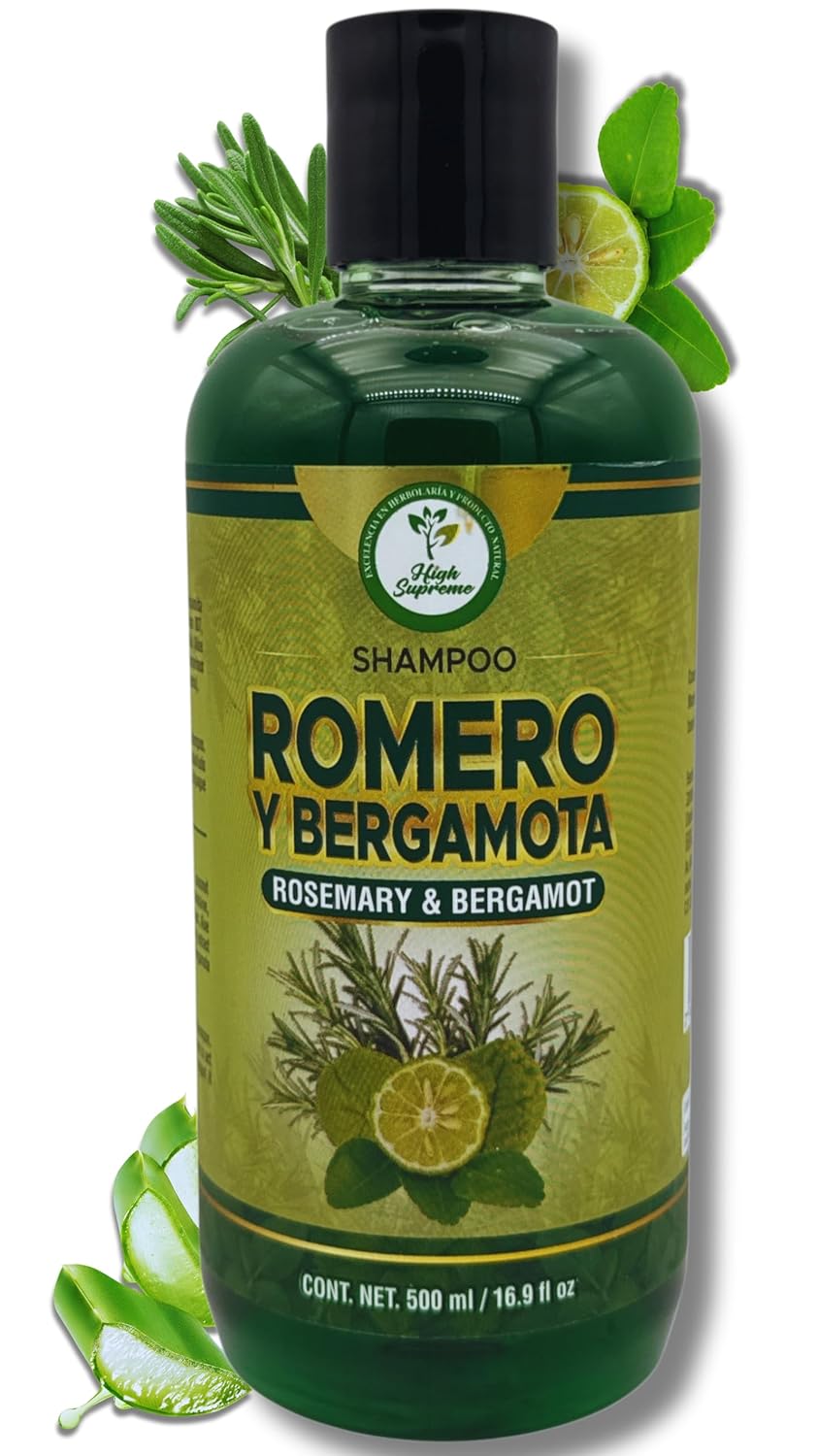 Nourishing Rosemary Aloe Vera Bergamot Shampoo - Sulfate-Free Hair Care | 16.9 fl oz (Pack of 2)