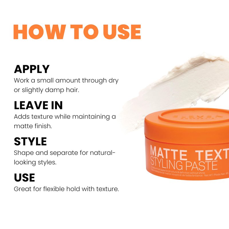 ELEVEN AUSTRALIA Matte Texture Styling Paste - Hair Clay for Men and Women, Lanolin Wax, Beeswax, & Argan Oil Blend, Natural Molding with a Texturizing Finish, Ideal for Short Hair - 3 oz