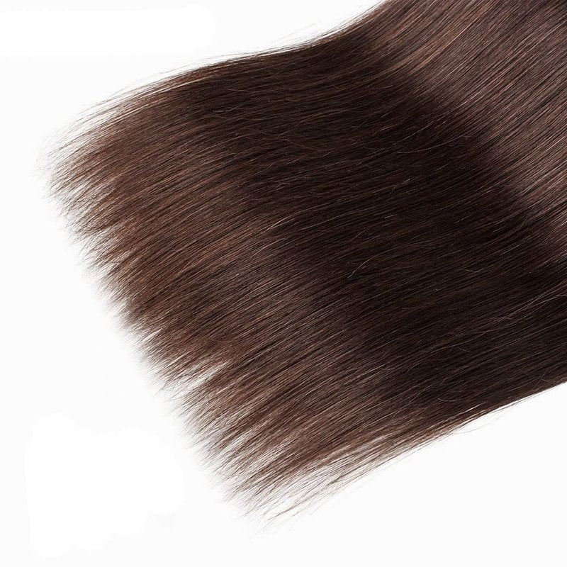 Color #4 Bundles Human Hair Chocolate Brown Straight Bundles 14 16 18 Inch Unprocessed Virgin Mixed Length Light Brown Bundle Hair Extensions 50 Gram Per Bundle