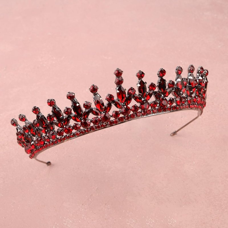 LIMELIA Women's Tiara - Burgundy Glitter Hair Accessory for Bridal, Prom & Parties | Elegant Design