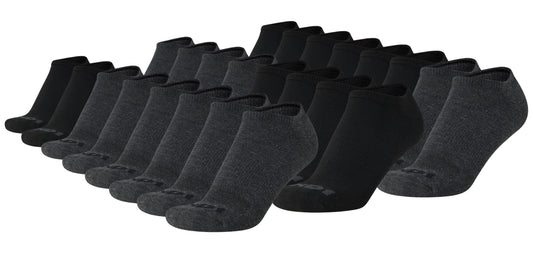 AND1 Men's Athletic Socks - Cushion Comfort No Show Socks (24 Pack), Size 6-12.5, Grey/Black
