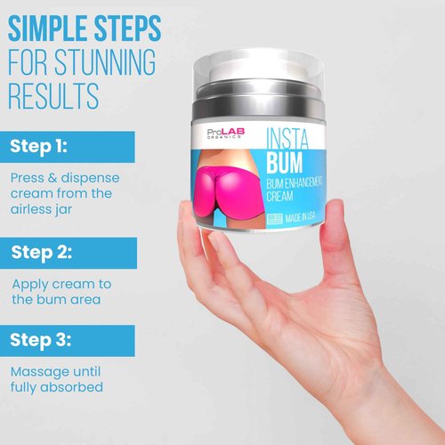 ProLab Organics InstaBum Butt Enhancement Cream – Butt Lift and Firming for a Bigger, Rounder, Perkier Bum – Brazilian Booty Growth Cream with Voluplus, Maca, Wild Yam, and Gotu Kola – Made in USA
