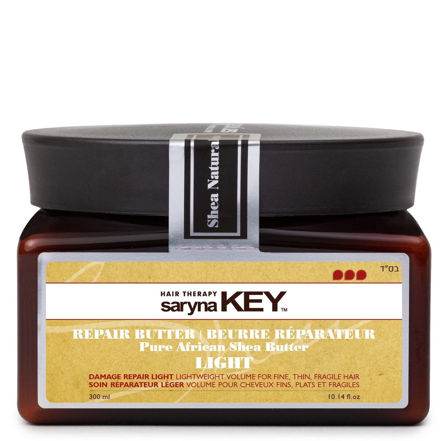 Saryna Key Light Damage Repair Treatment Butter Mask - African Shea Butter for Dry Hair Treatment - Rejuvenating Butter Moisturizer with Natural Keratin and Vitamins A, E, F(300ml/10.14oz)