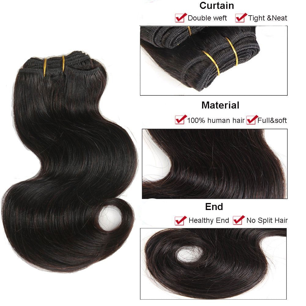 Luxnovolex Brazilian Hair Body Wave 4 Bundle Brazilian Virgin Hair Wavy 8A Grade 100% Unprocessed Human Hair Weave Bundles Short Sew In Hair Extentions
