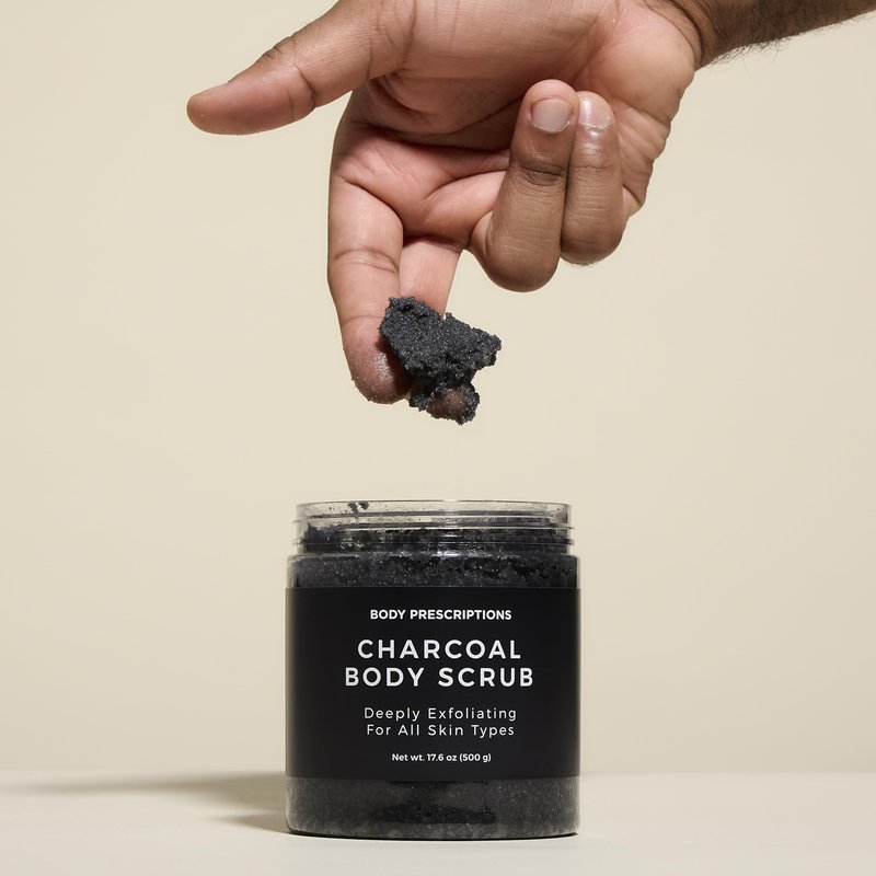 Body Prescription Deep Exfoliating Body Scrub - Cruelty-Free Formula for All Skin Types, 17.64 Ounce (Pack of 3), Tea Tree, Charcoal, Sandalwood