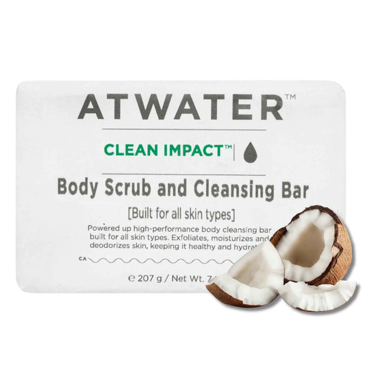 ATWATER Exfoliating Bar Soap for Men, Natural Body Scrub and Cleanser with Jojoba Oil and Coconut, Sulfate-Free Men’s Soap Bar - 7 oz