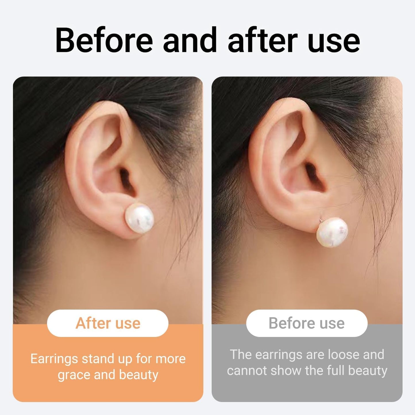Earring Backs,18K Gold Silicone Earring Backs Replacements,6 Pcs Hypoallergenice Silicone Earring Backs for Studs/Droopy Ears(Gold)