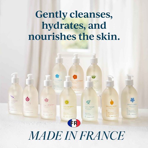 Provence Sante Cleansing Bath & Shower Gel - Moisturizing Almond Oil Body Wash for Dry Skin - Nourishing Warm Sweet Almond Scent - Made in France - 10.2 Oz