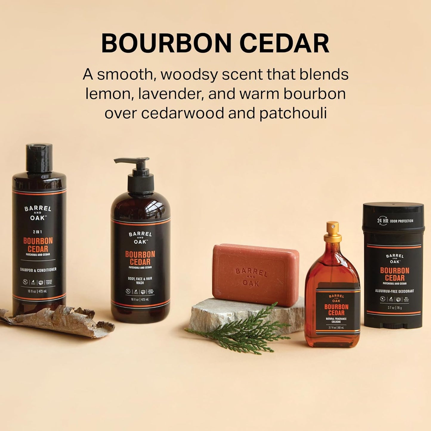 Leave In Conditioner Cream for Men - Dual-Use Styling & Hydration | Restores Dry Hair, Bourbon Cedar Scent, 16 oz