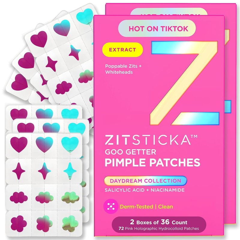 ZitSticka Pimple Patches - Holographic Hydrocolloid Blemish Patches for Face | 72ct DreamHolo Collection