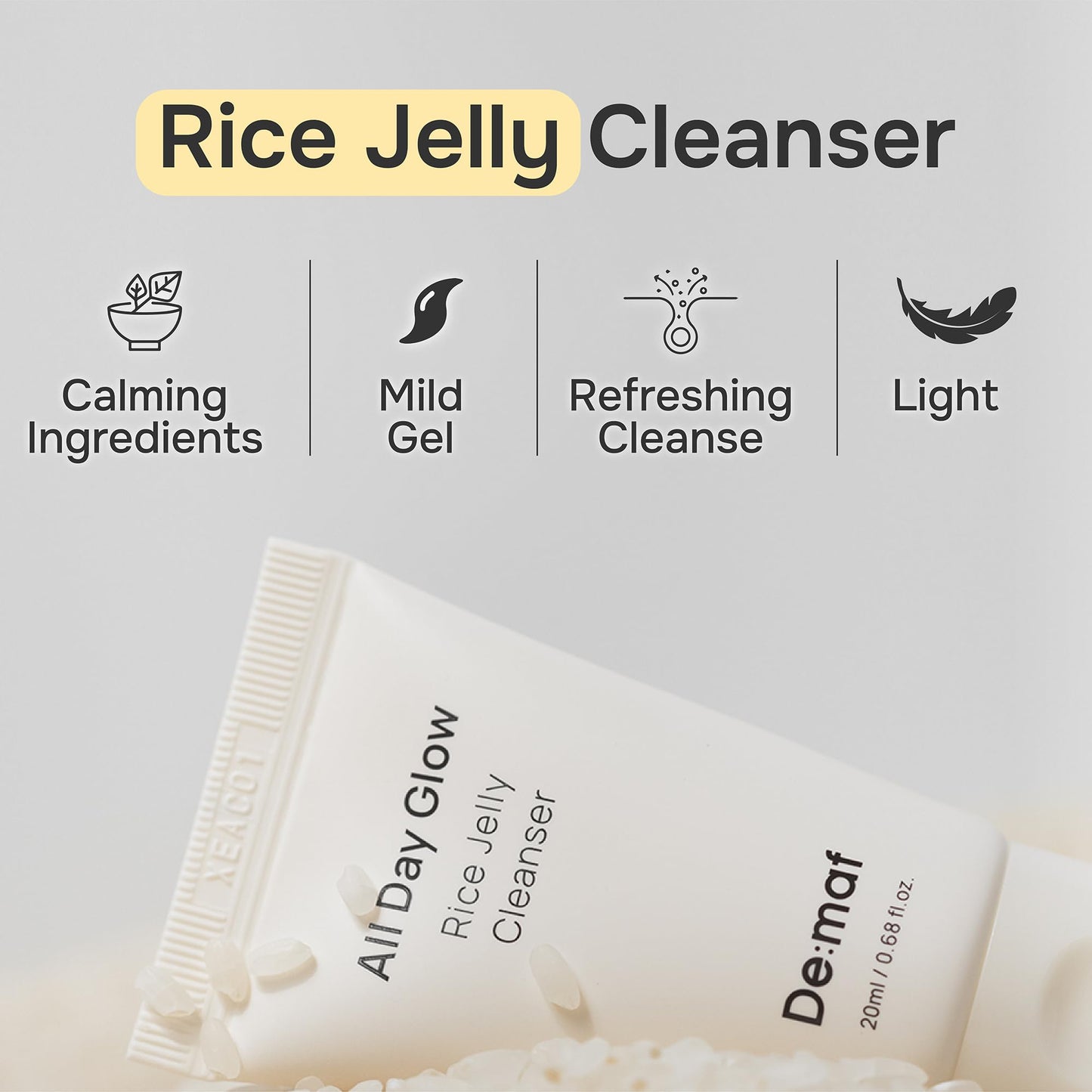 De:maf Welcome Kit Cleansing Set – Gentle Cleansing Trio with Travel Pouch | Olive Oil, Milk, and Rice Foam Cleansers for All Skin Types