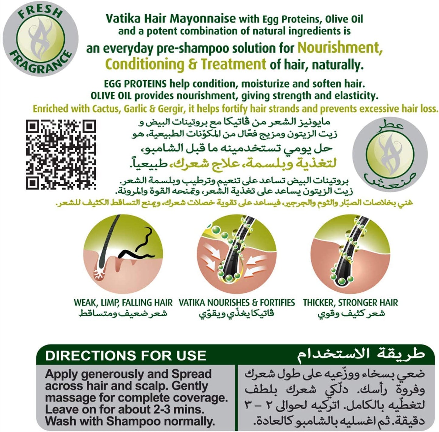 Vatika Naturals 500 ml Hair Mayonnaise Treatment, 3 Mins Before Shampoo, Provides Nourishment, Essential Oils, Conditioning Egg Proteins, Moisturizing, Smoothing, Hair Loss Control