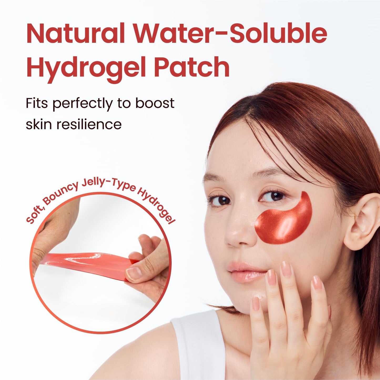 YADAH Red Food Energy Eye Patch 60 Pairs - Hydrogel Under Eye Mask with Pomegranate & Ginseng for Firming, Hydration & Puffiness Reduction.