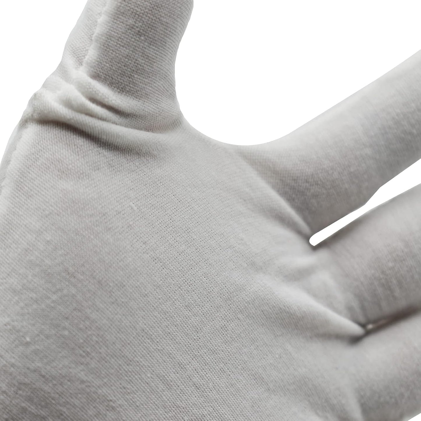 12 Pair White Cotton Gloves - 9 Inch Extra Large for Cosmetic Moisturizing & Jewelry Inspection