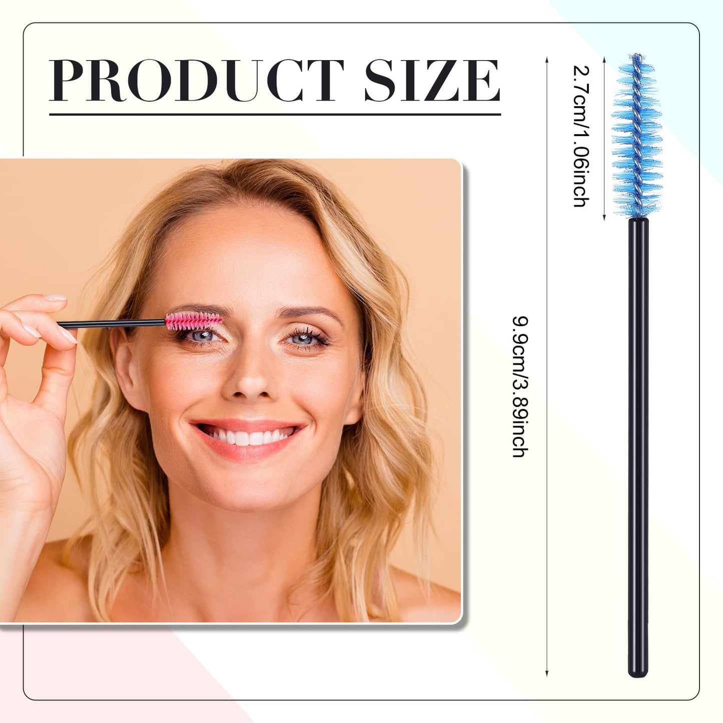 1000 Pcs Disposable Eyelash Mascara Brushes Mascara Wand Eyelash Spoolies Brush Applicators Eyebrow Comb for Eye Makeup Lash Extension, 3.86 Inches, 10 Color