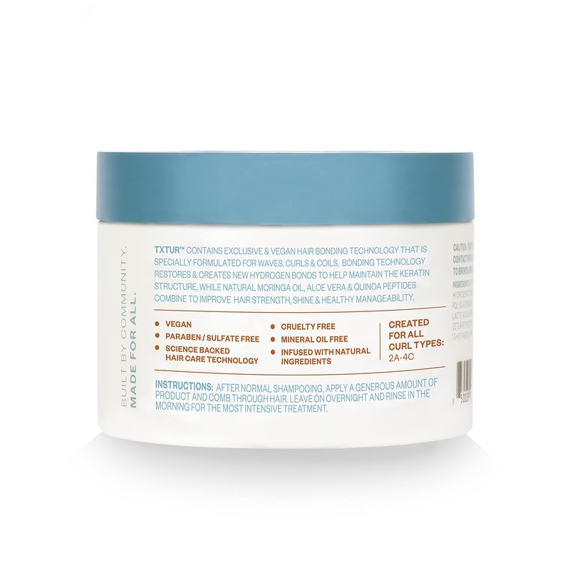 TXTUR Overnight Bond Building Mask, Deep Conditioning Hair Treatment That Delivers Intensive Hydration That Leads To Enhanced Shine, Softness, & Manageability, 10 Oz