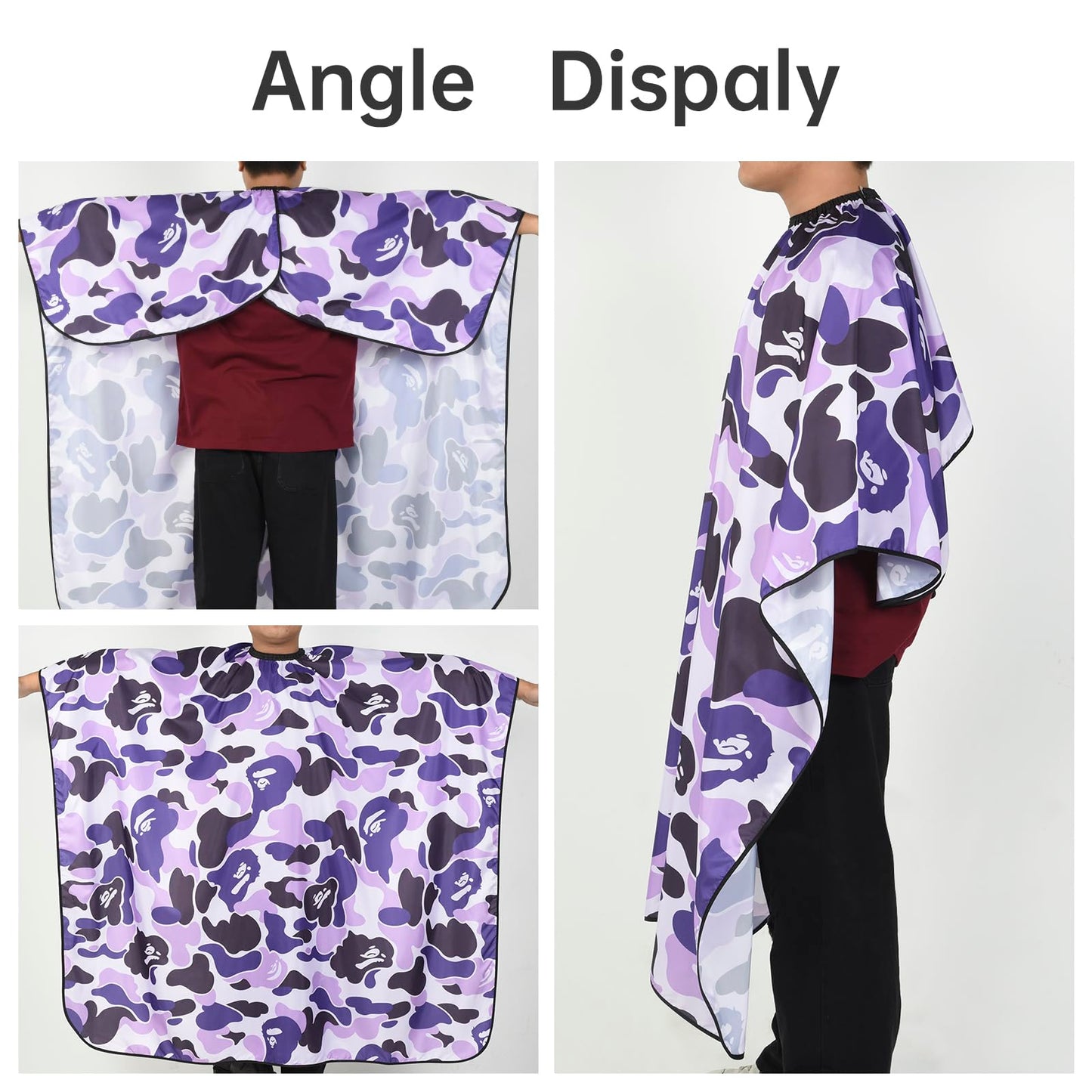 FaHaner Professional Hair Cutting Cape Waterproof Barber Cape for Men Polyester Hair Styling Cape with Elastic Neckline Adjustable Closure Salon Haircut Capes for Home Salon and Barbershop