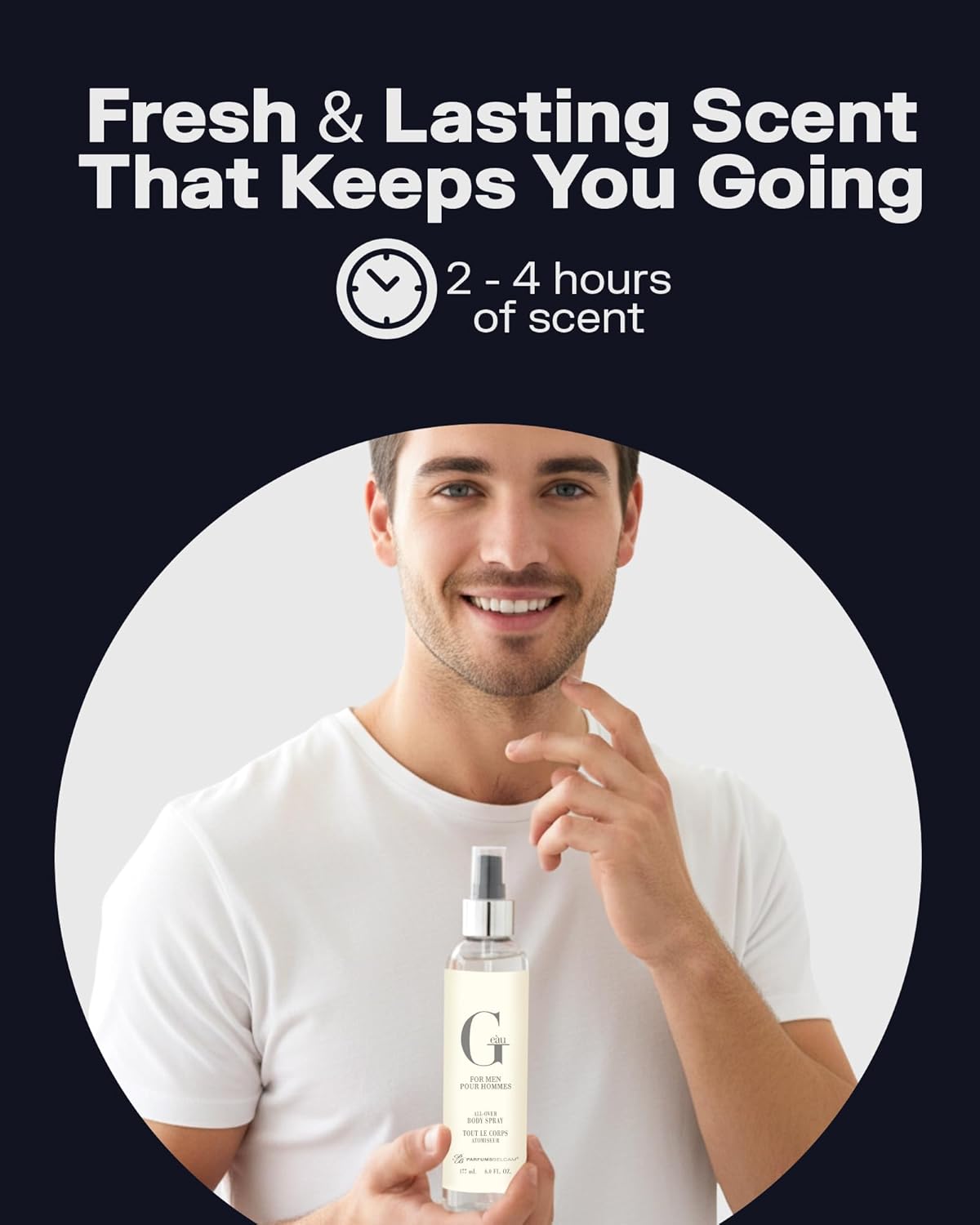 PB ParfumsBelcam All Over Body Spray for Men - Fresh Chypre Scent with Bergamot & Cedar | 6 Fl Oz Refreshing Daily Mist