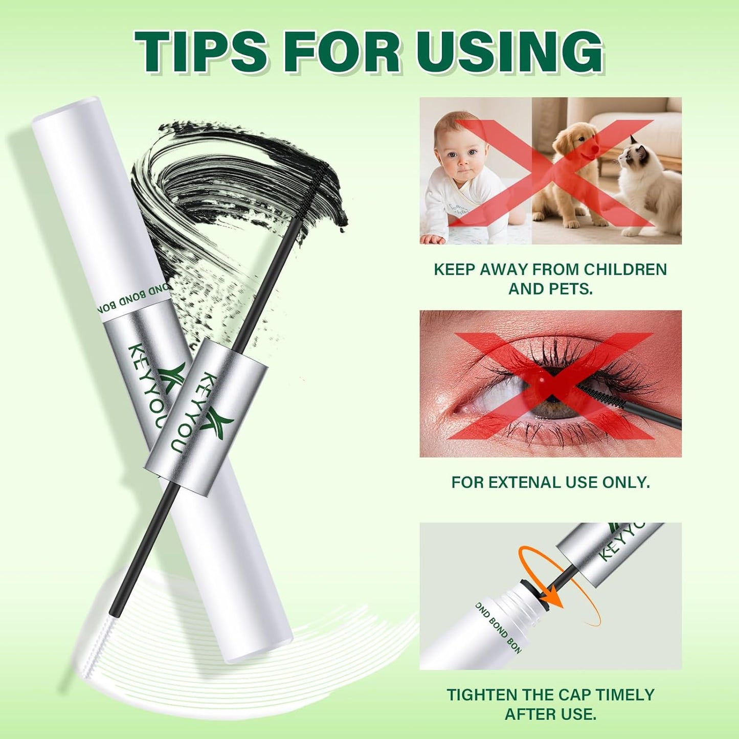 Lash Bond and Seal - Waterproof DIY Lash Extension Glue | Strong, Gentle, Latex-Free, 10ML (Black)