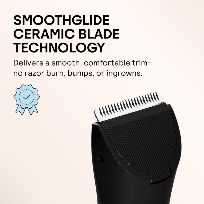 MERIDIAN The Trimmer Original – Body Hair Trimmer for Men, Electric Groin & Body Groomer for Pubic Hair, Chest, Legs & Underarms, Waterproof & Rechargeable, Onyx