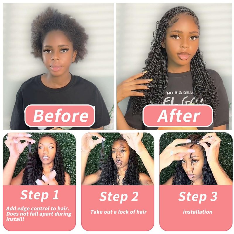 Human Braiding Hair for Boho Braids 12A Deep Water Wave Bulk Human Hair for Braiding No Weft Wet and Wavy Curly Human Hair Extensions (1B-Natural Black-Deep, 110g-20 Inch)