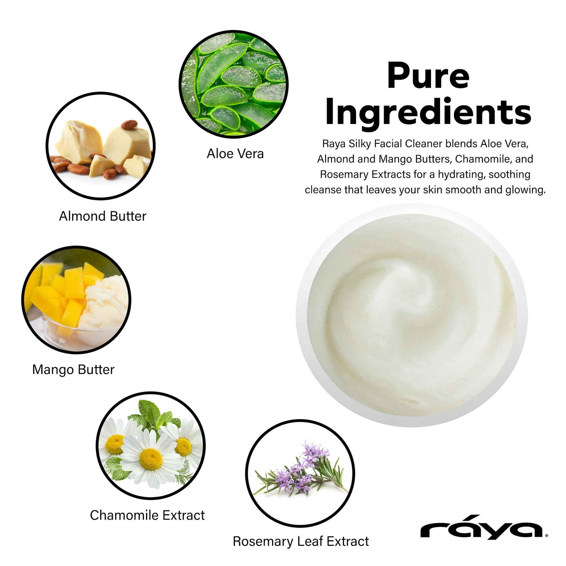 Raya Silky Cleanser (R-114) Daily Hydrating Facewash | Chamomile & Seaweed Extract Facial Cleanser for Dry Skin | Oil-Free, Clear & Smooth Skin Complexion | Light, Foamy Refining Facial Cleaner