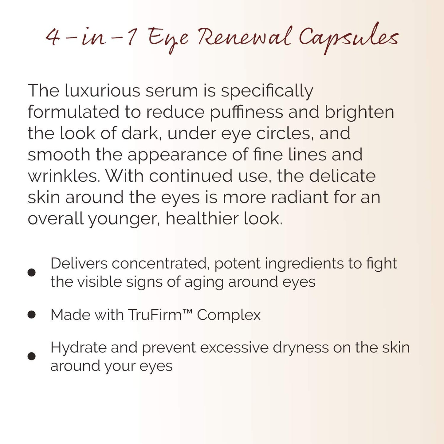 Crepe Erase 4-in-1 Line Smoothing Capsules - Anti-Aging Face & Eye Serum with Hyaluronic Acid | 30 Count
