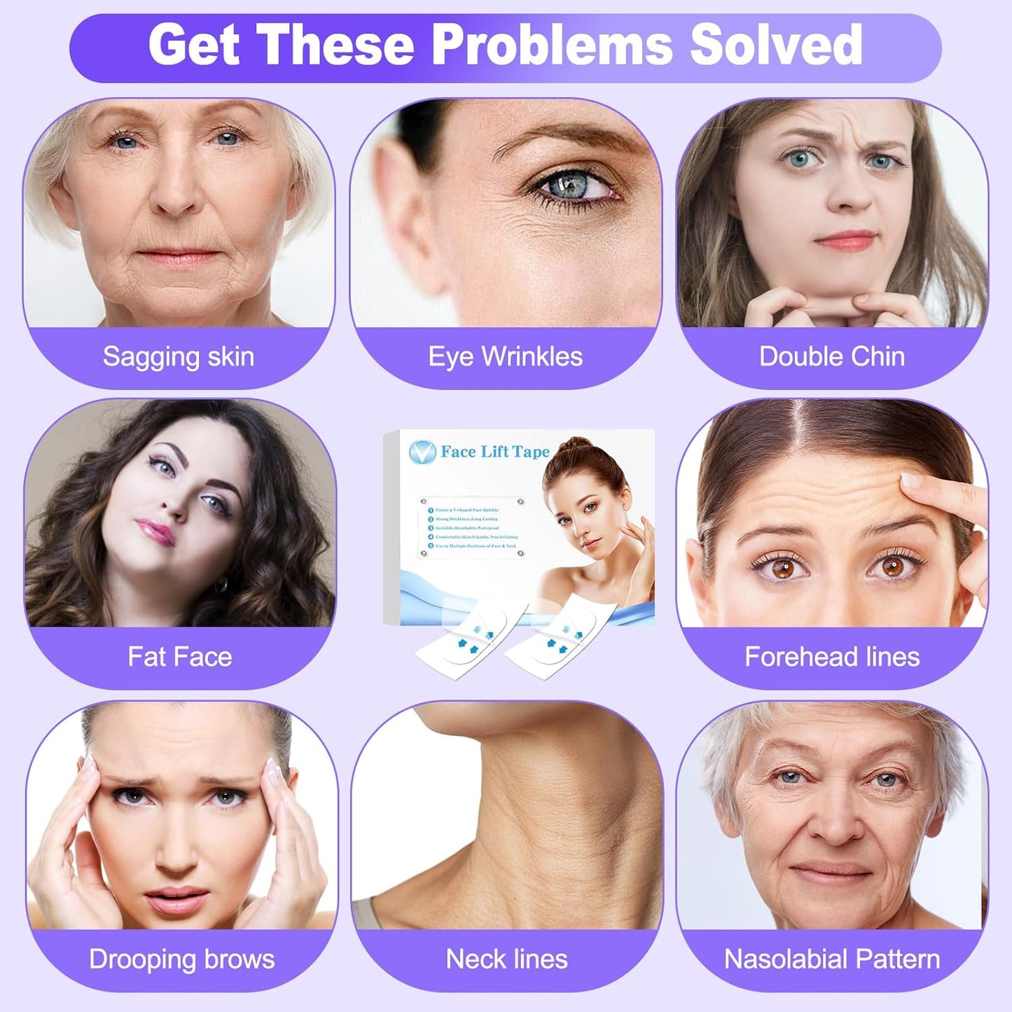 Face Lift Tape - Invisible Neck Lift & Face Tightening Tape | 300PCS Facial Lifting Strips