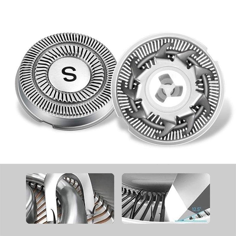 SweetLF 3 Pcs Replacement Shaver Head Blade Cutters IPX7 Waterproof Electric Razor Wet & Dry 3D Men’s Rotary Shaver SW-BC09