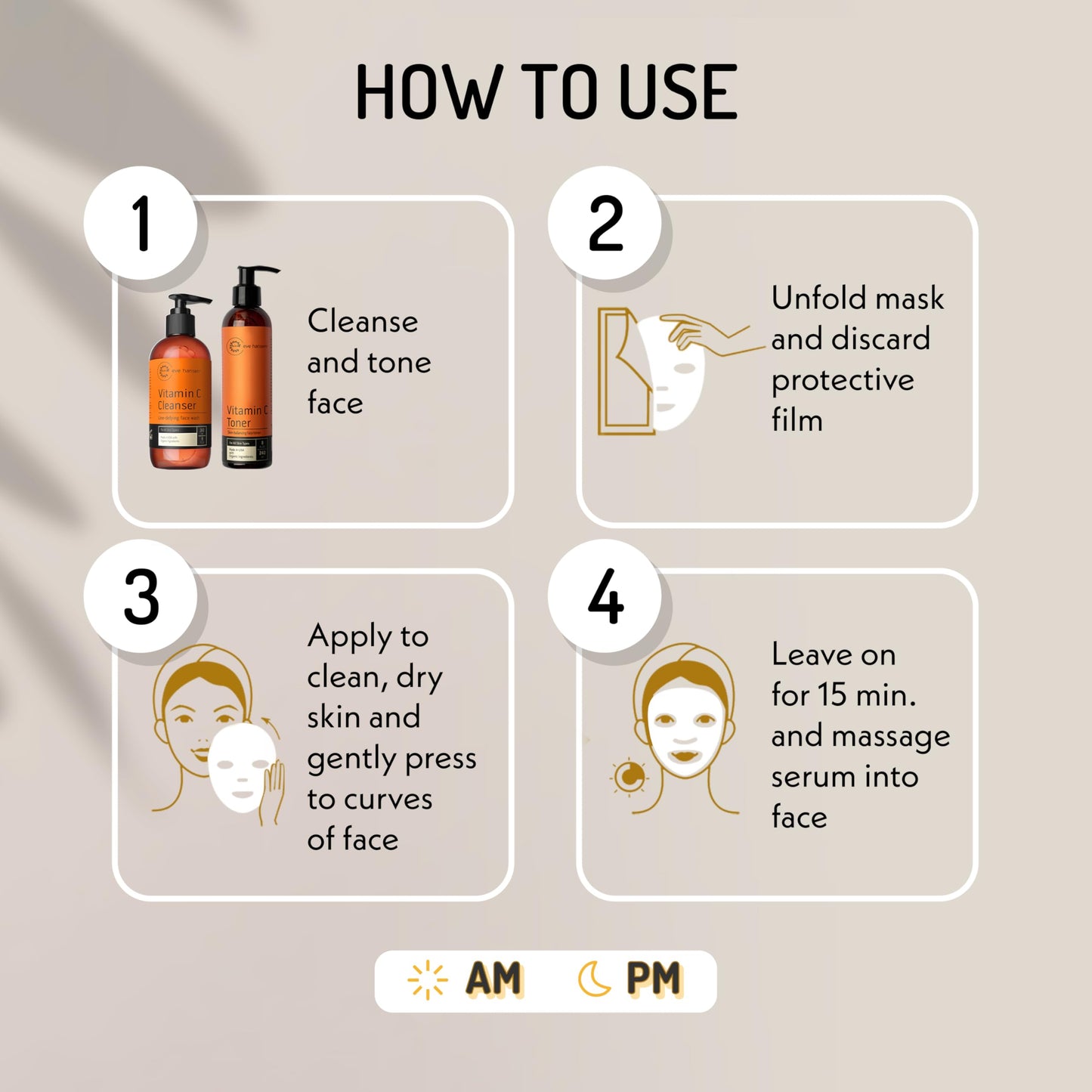 Eve Hansen Hydrating Face Mask Sheets Set of 5 – Moisturizing & Nourishing Care for All Skin Types – With Hyaluronic Acid, Tangerine Peel, Blueberry Extract & Spinach Leaf