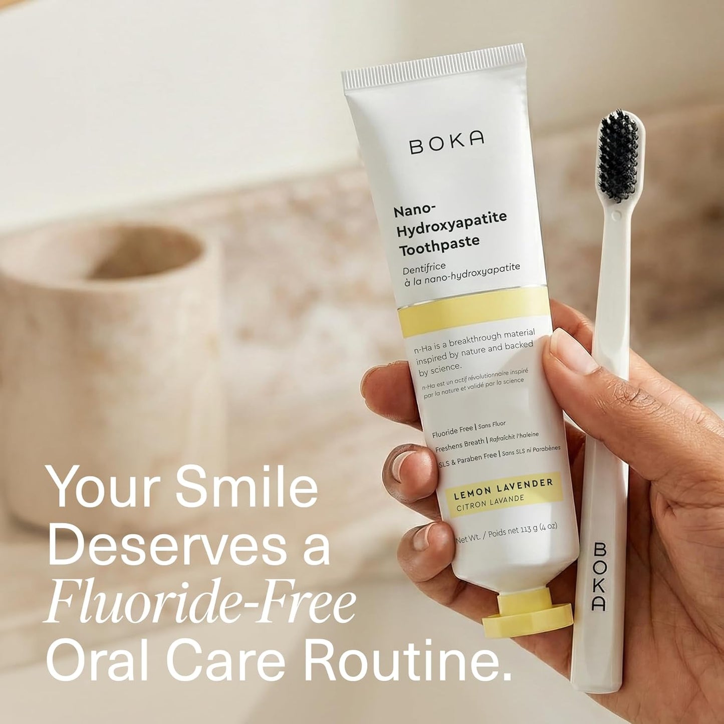 Fluoride Free Toothpaste | Nano Hydroxyapatite for Sensitive Teeth - Lemon Lavender Flavor, 4 Fl Oz