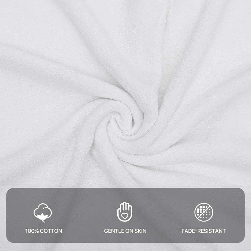 MoNiBloom 12-Piece 100% Cotton Face Wash Cloth Set for Bathroom Home Hotel Spa Gym Yoga Shower Highly Absorbent Ultra Soft Quick-Dry (White)