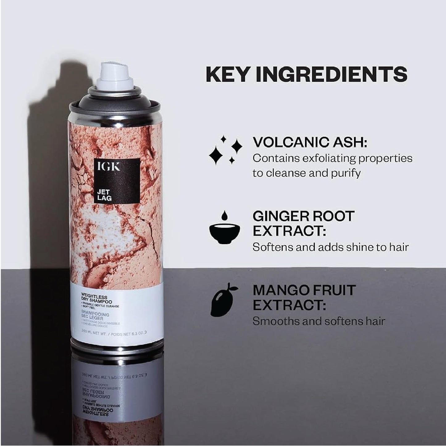 IGK Jet Lag Invisible Dry Shampoo | Full + Travel Size | Weightless Buildable Formula+ Finely Milled Volcanic Ash for Lightweight Cleansing and Removing Dirt & Oil | 2 Pack