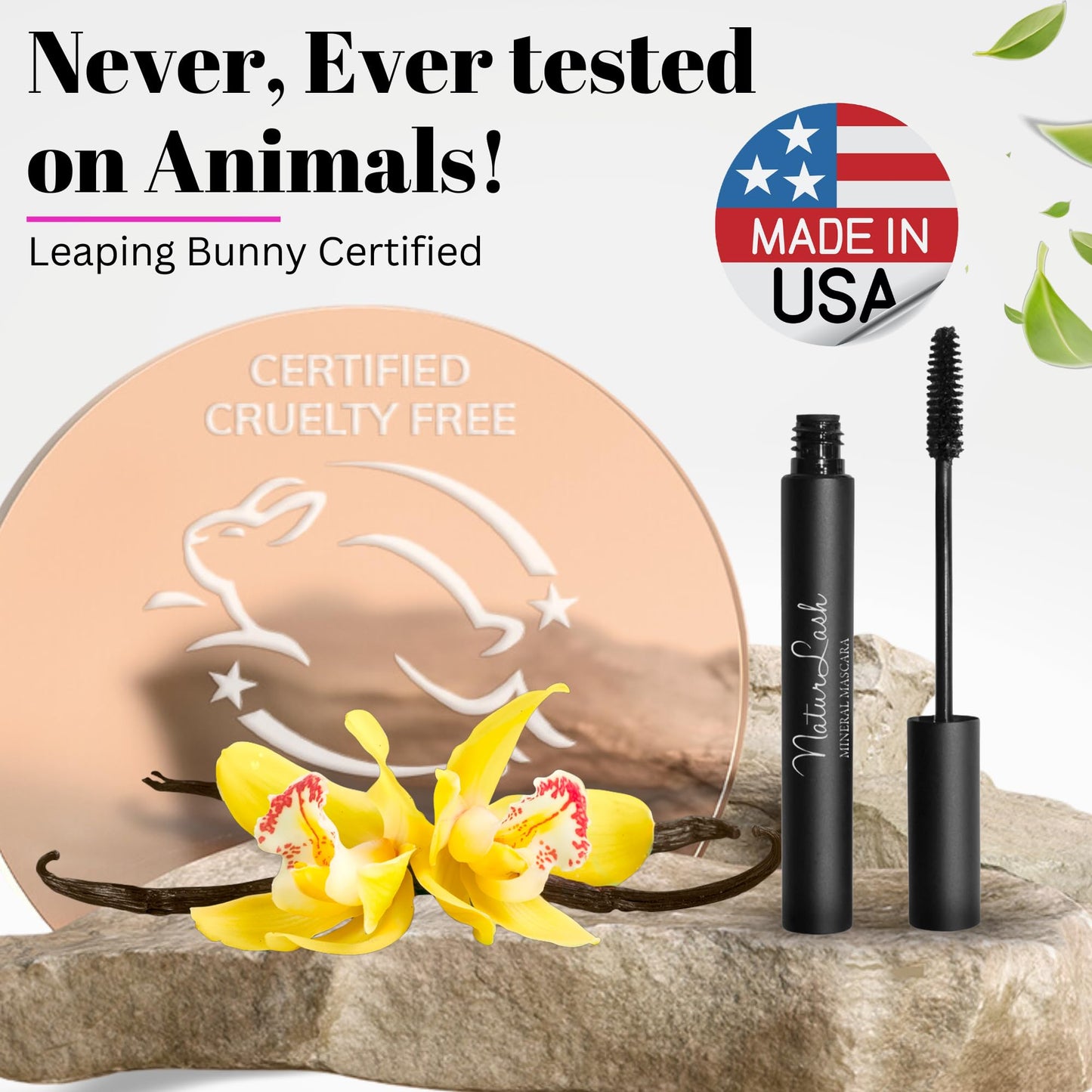 Fifth & Skin NATURLASH Natural Mascara (BLACK) Hypoallergenic for Sensitive Eyes – New Formula - New Packaging! Vegan - Cruelty, Gluten, Nut & Paraben Free - Nourish Your Lashes