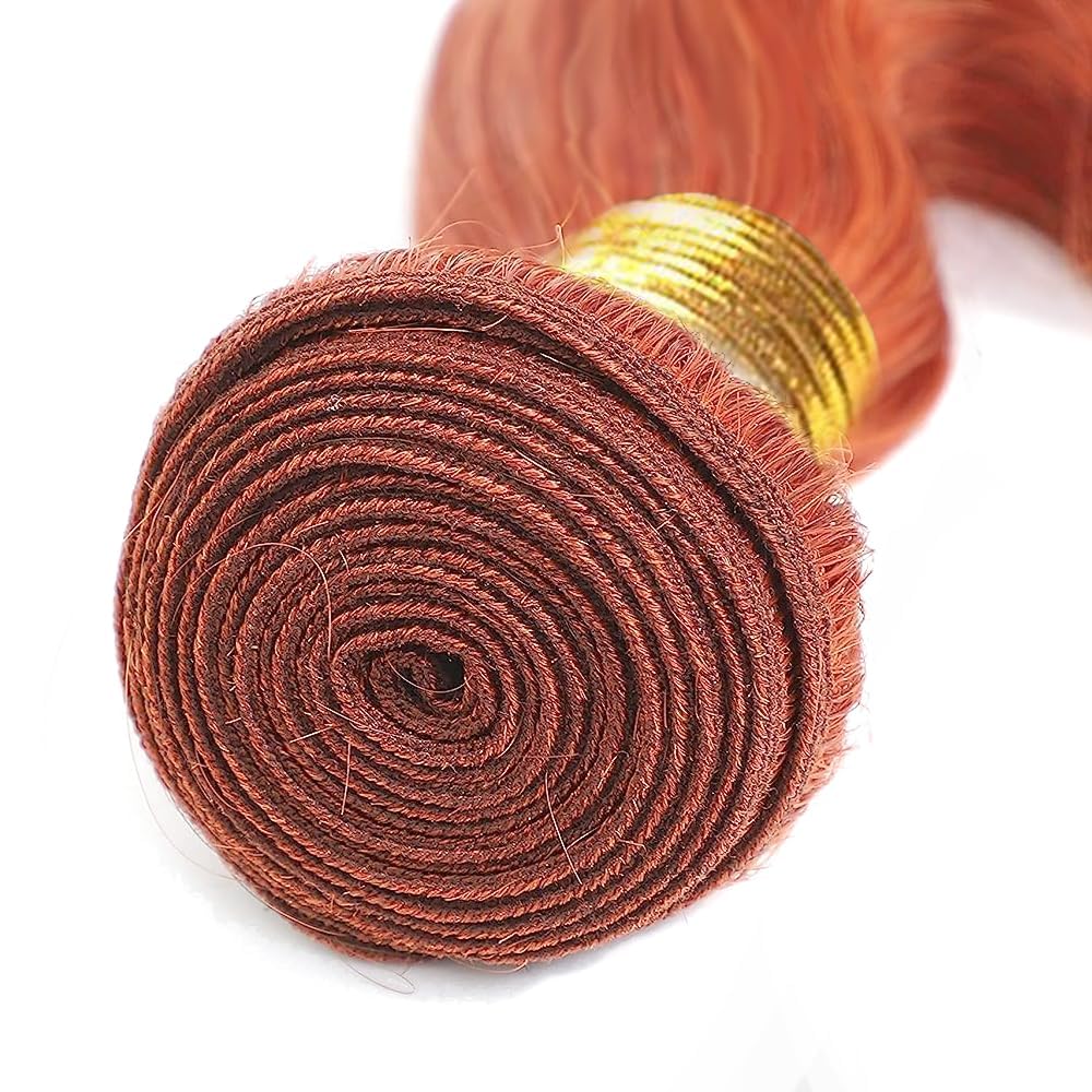 Orange Bundles Human Hair Body Wave Bundles 14 16 18 Inch Unprocessed Brazilian Virgin Remy Hair 3 Bundle #350 Ginger Orange Body Wave Human Hair Extensions 50 Gram Per Bundle