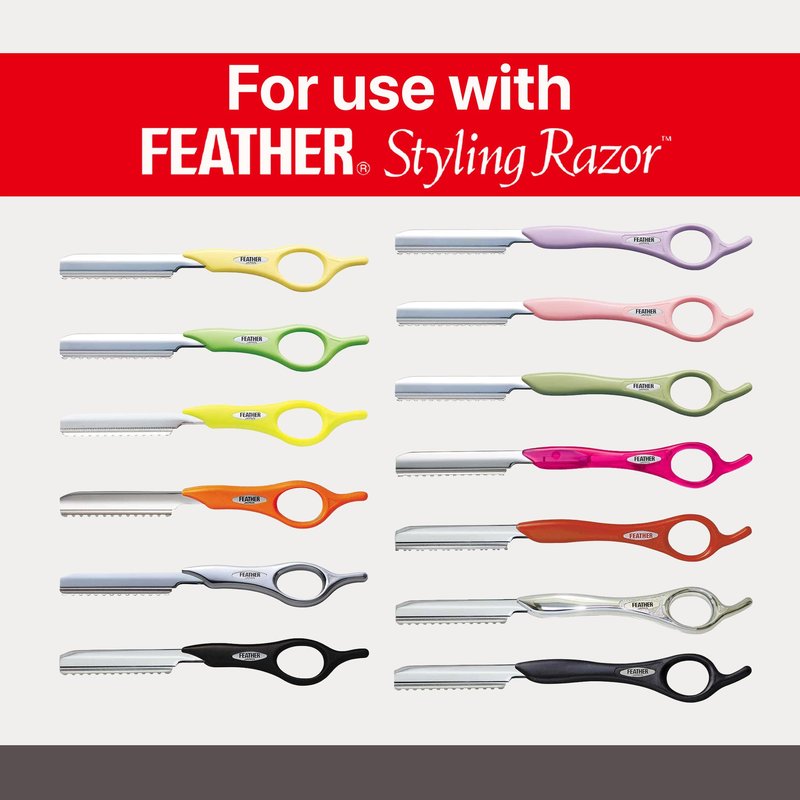 Feather Bonus Value Pack, Styling Razor Standard Blades - Professional Hair Cutting Blades for Styling, Shaping, Thinning - Single Edge Guarded Blade - Made in Japan -30 Counts +1 Blade Disposal Case