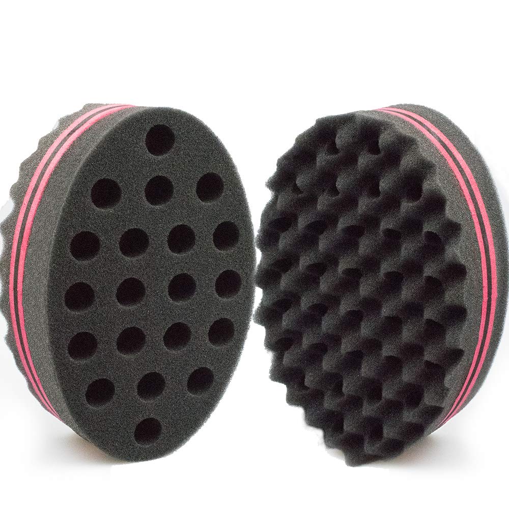 Hair Magic Twist Sponge: Two-Sided Dread Afro Coil Barber Tool for Curling and Waving Men's and Women's Long/Short Hair, 1 Pc