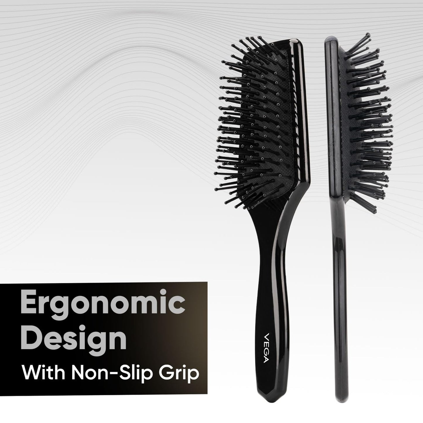 Vega Mini Paddle Brush - Lightweight Detangling Hair Tool for Smooth, Shiny Hair