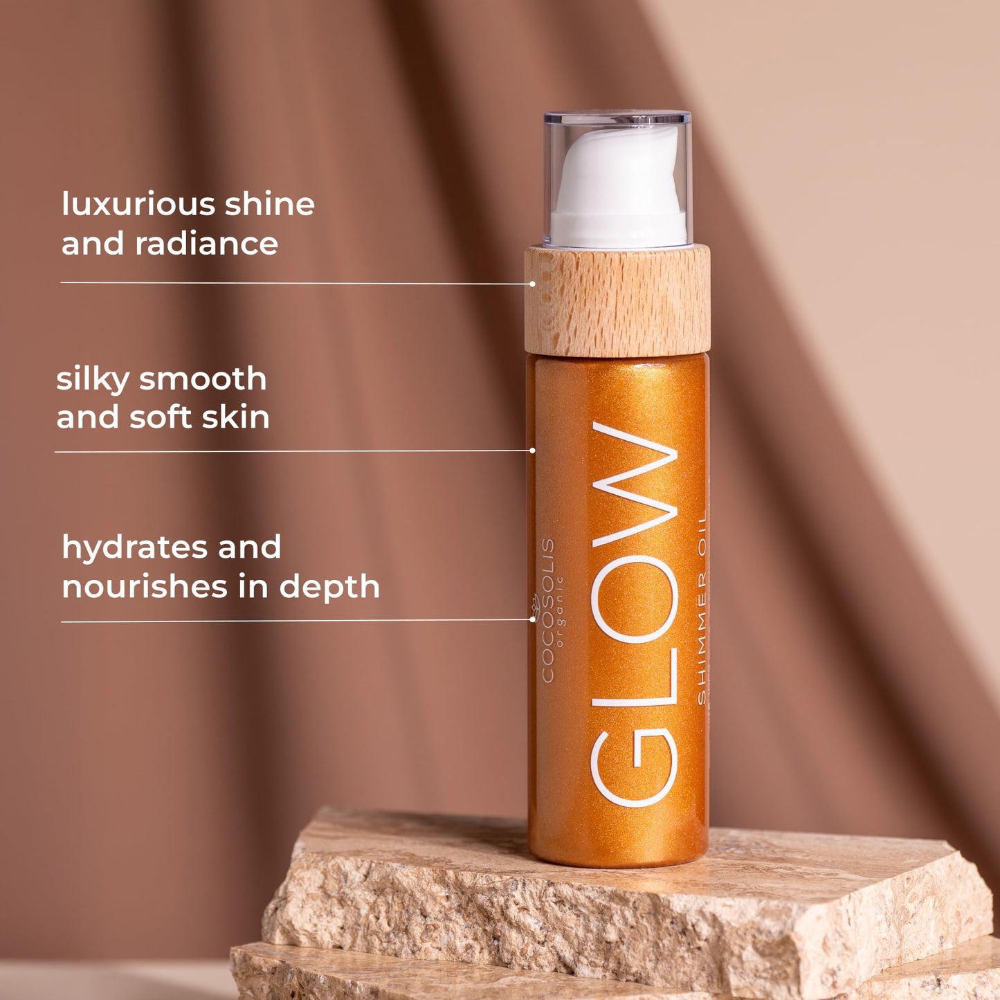 COCOSOLIS GLOW Shimmer Oil | Illuminizing Natural Dry Oil With Shiny Particles | Leaves The Skin Glowing & Enhances a Golden Tan | Gives a Luxurious Feel to Your Skin | 110ml