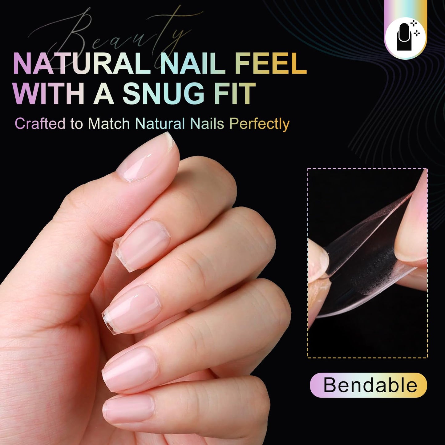 CyyaPeaap Short Coffin Nail Tips, 504Pcs Soft Gel Nails, Half Matte Full Cover False Short Coffin Nail Tips for Nail Extension, Manicure, Home DIY, Salon, 12 Sizes, Pre-Shaped Acrylic Gelly Fake Nail