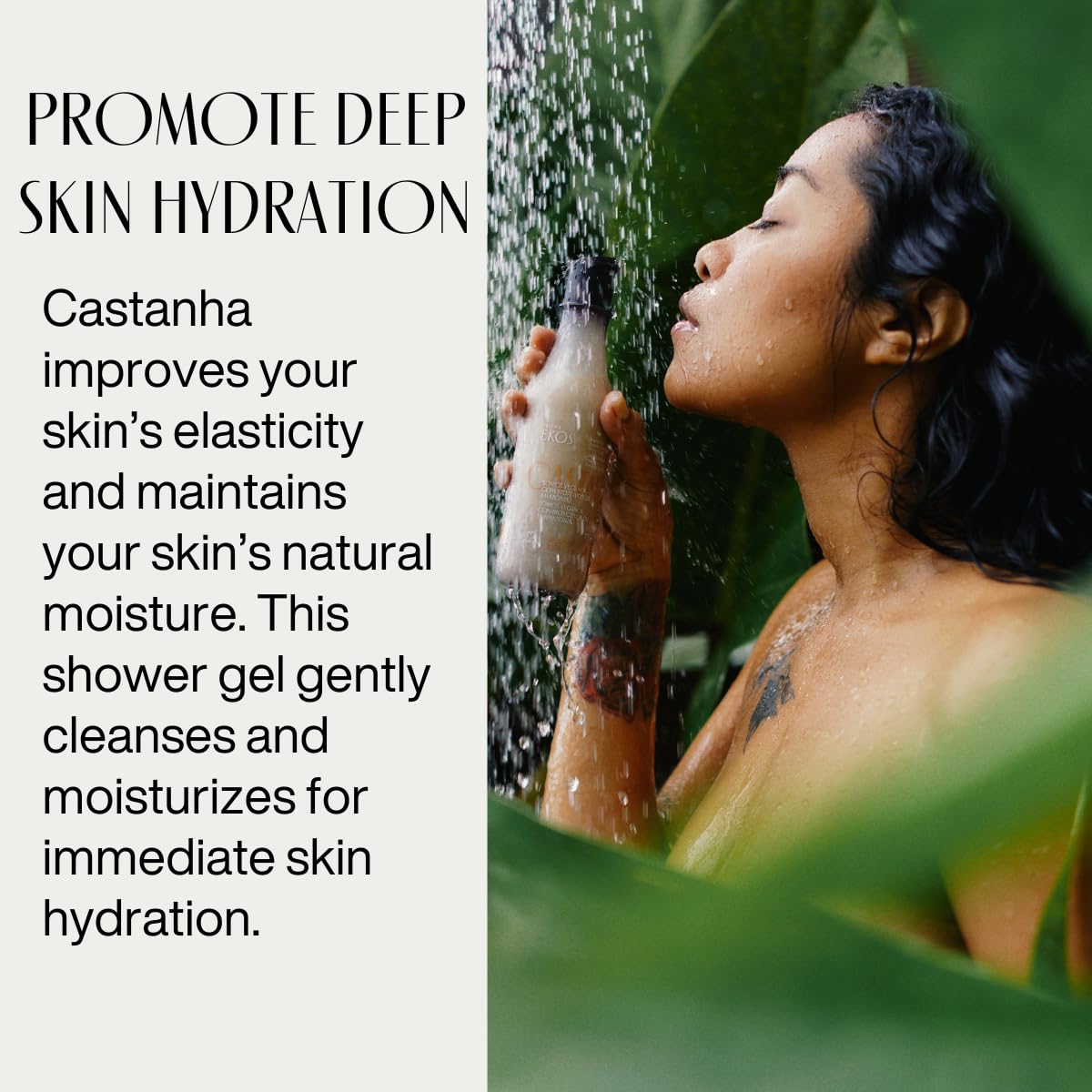 Natura Ekos Castanha Renourishing Creamy Shower Gel - Deep Hydration Body Wash with Omega 6, 9 - Light Texture - Vegan Skin Care - Brazilian Beauty Secrets - 6.5 fl oz (195ml)
