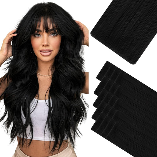 HOTBANANA Invisi Edge Tape in Hair Extensions Human Hair, 10inch 30g 20pcs Balayage Chocolate Brown to Honey Blonde Invisible Tape in Extensions Straight Seamless Real Remy Hair Injected