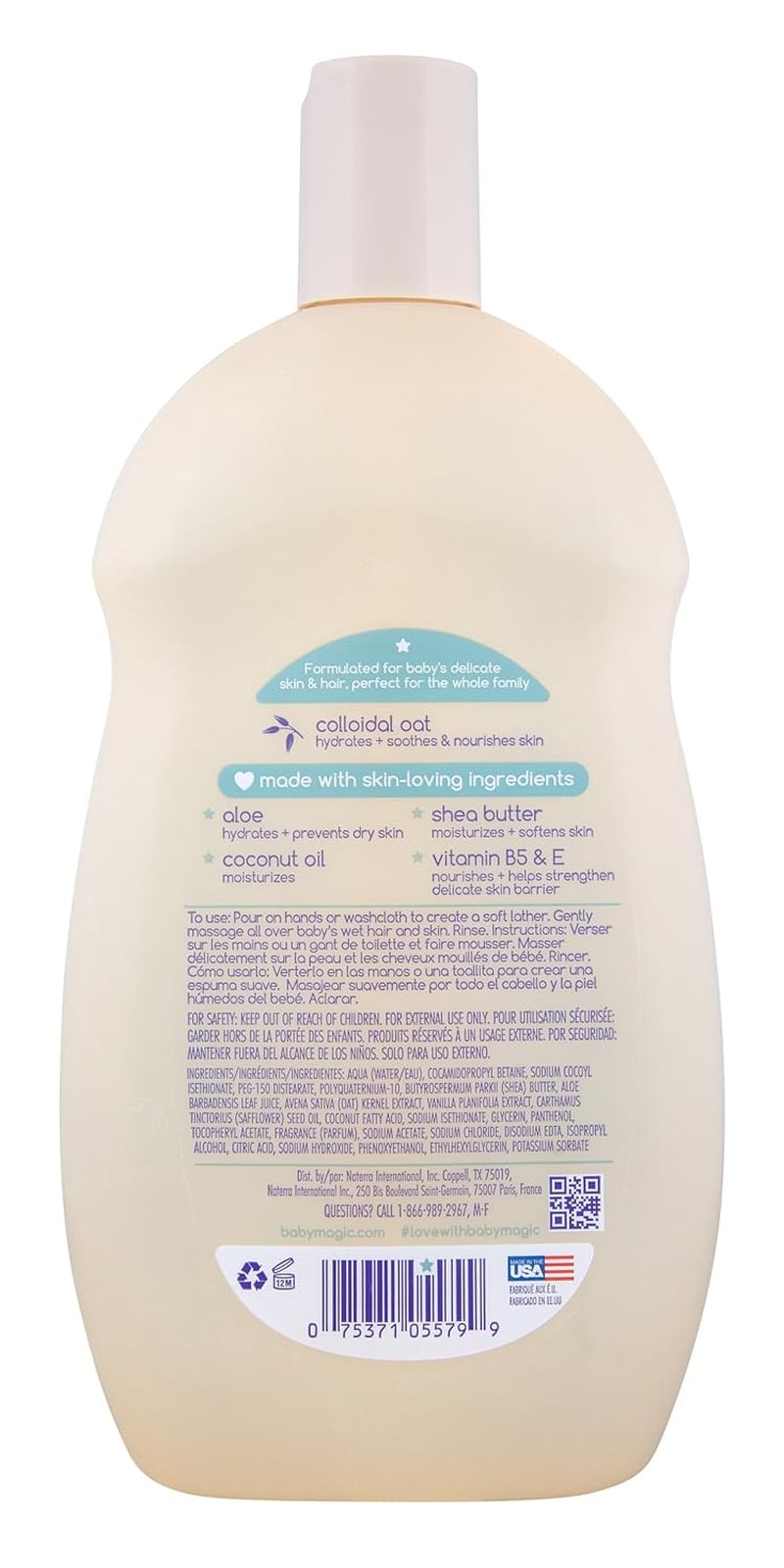 Baby Magic Soothing Hair & Body Wash - Vanilla & Oat | Tear-Free, Hypoallergenic Formula for Delicate Skin, 16.5 Fl Oz