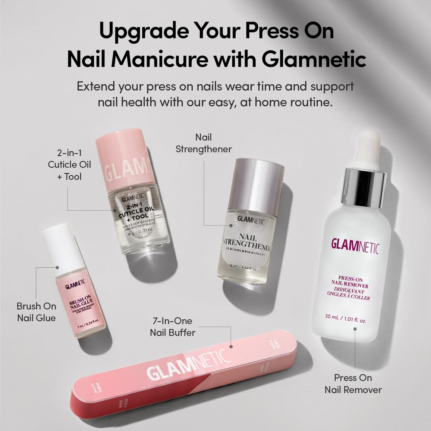 Glamnetic Press On Nails - Short Almond Fake Nails | Tortoiseshell French Tip Nails, Salon Quality Press On Nails Kit with Glue | Killazilla - 30 Nail Set in 15 Sizes