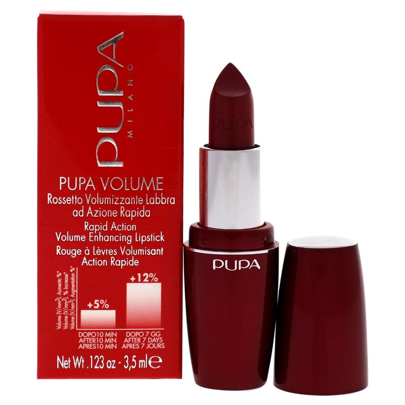 Pupa Milano Lipstick | Plumping, Hydrating Cream Formula - 400 Vintage Red - 0.123 Oz