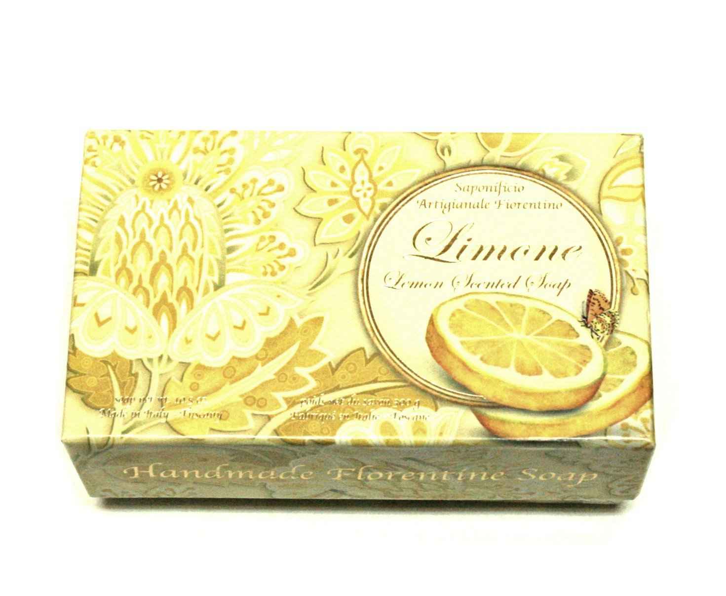 Saponificio Artigianale Fiorentino single bar soap made in Italy - lemon, 10.5 oz - fine fiorentine luxury bath soap